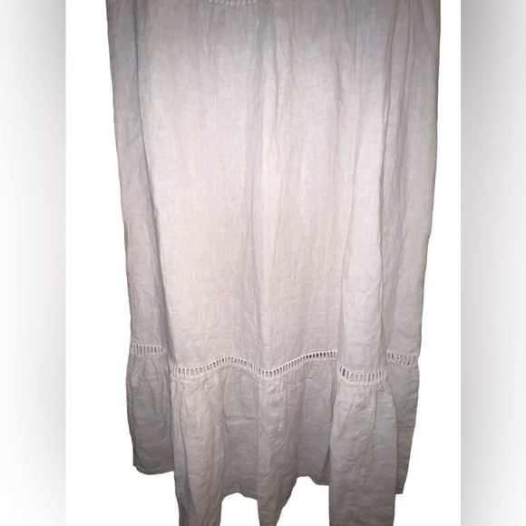 NWT Valentina Naldi Italian Linen Made in Italy Midi Dress Crochet Small - Picture 2 of 7